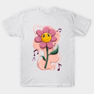 Cute Dancing Flower Music T-Shirt